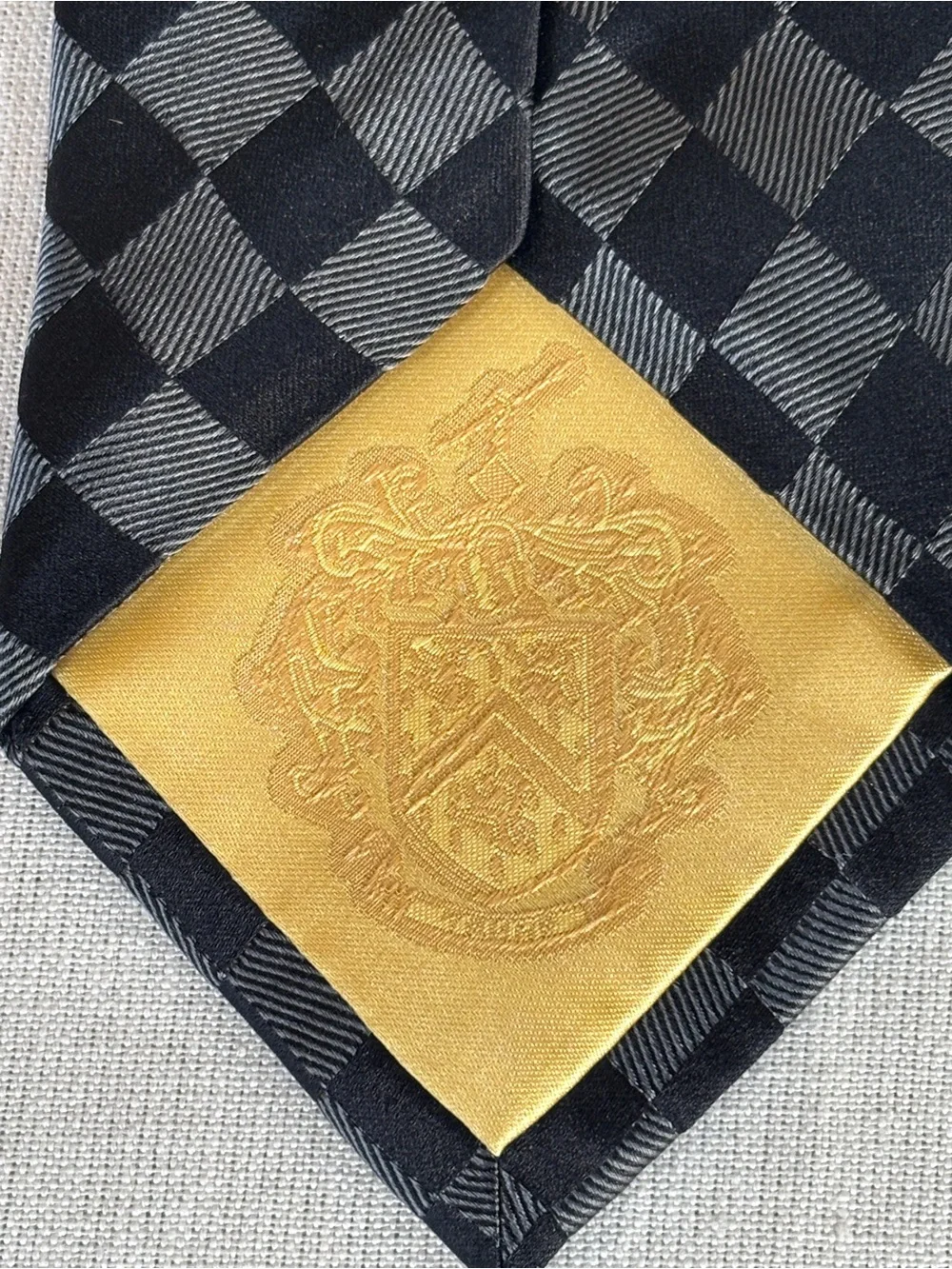Donald J. Trump Signature Collection Black & Silver Checkered Silk Neck Tie